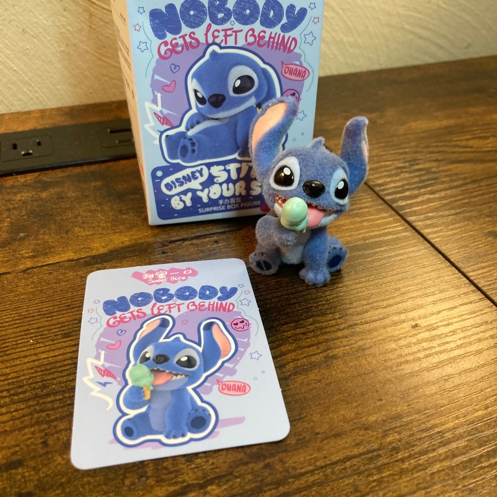 Miniso Stitch OPEN Blind Box Figure Blue Toy By Your Side Sweet Bite Flocked